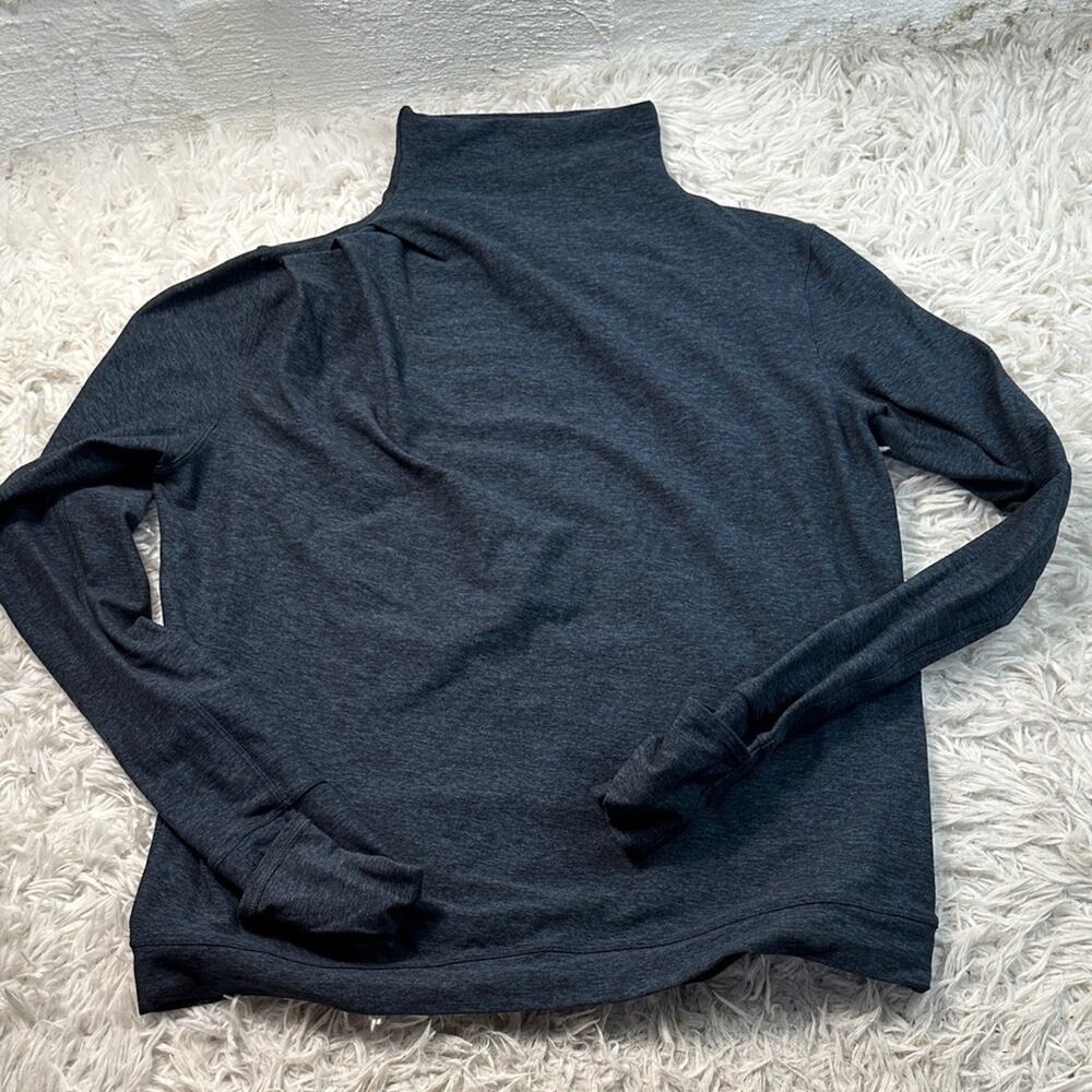 Lululemon Morning Miles Long Sleeve Heathered Nocturnal Teal / Black